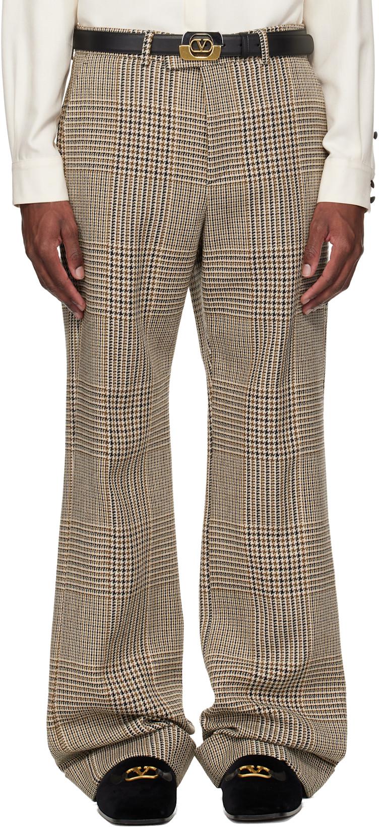Beige Rolled Cuff Trousers by VALENTINO