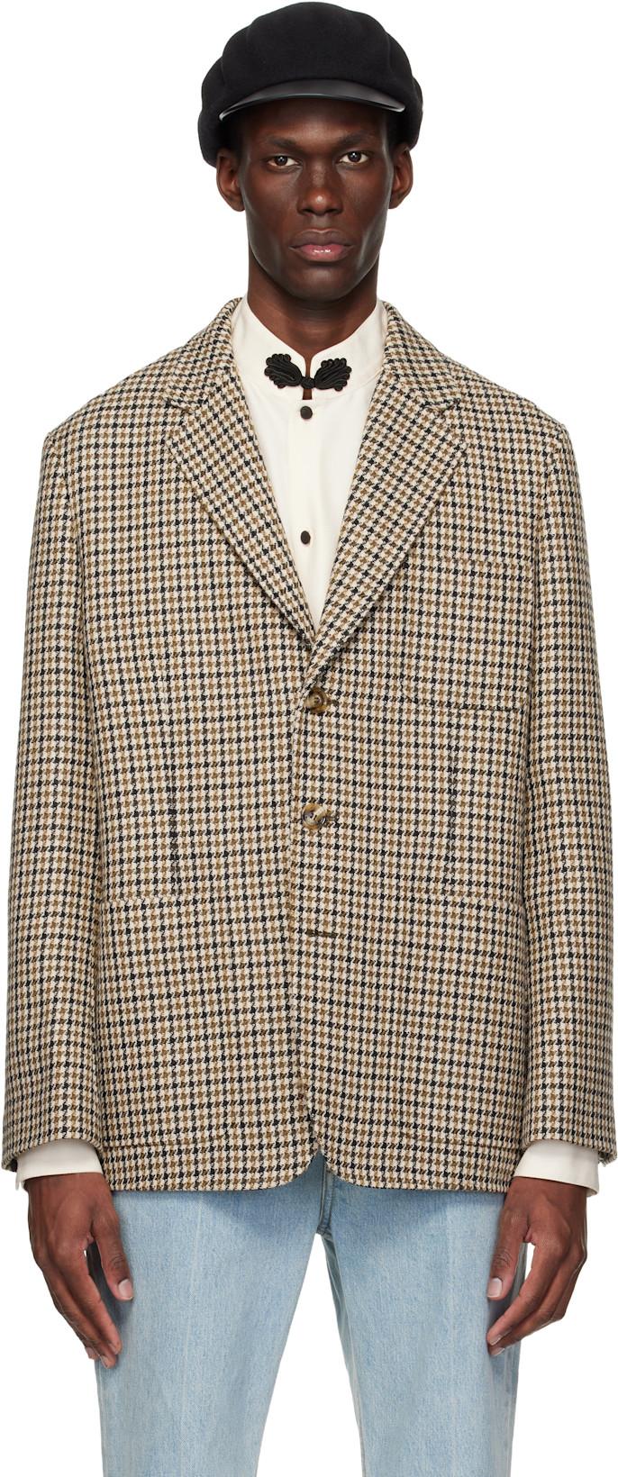 Beige Single-Breasted Blazer by VALENTINO