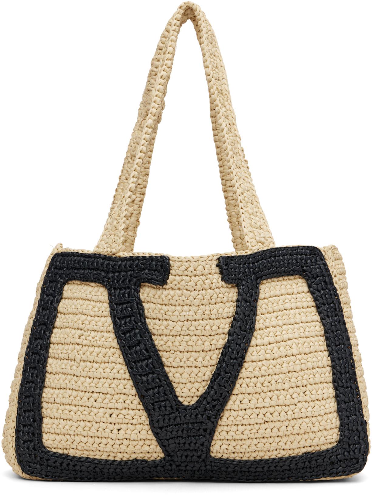 Beige Viva Superstar Medium Shopping Tote by VALENTINO