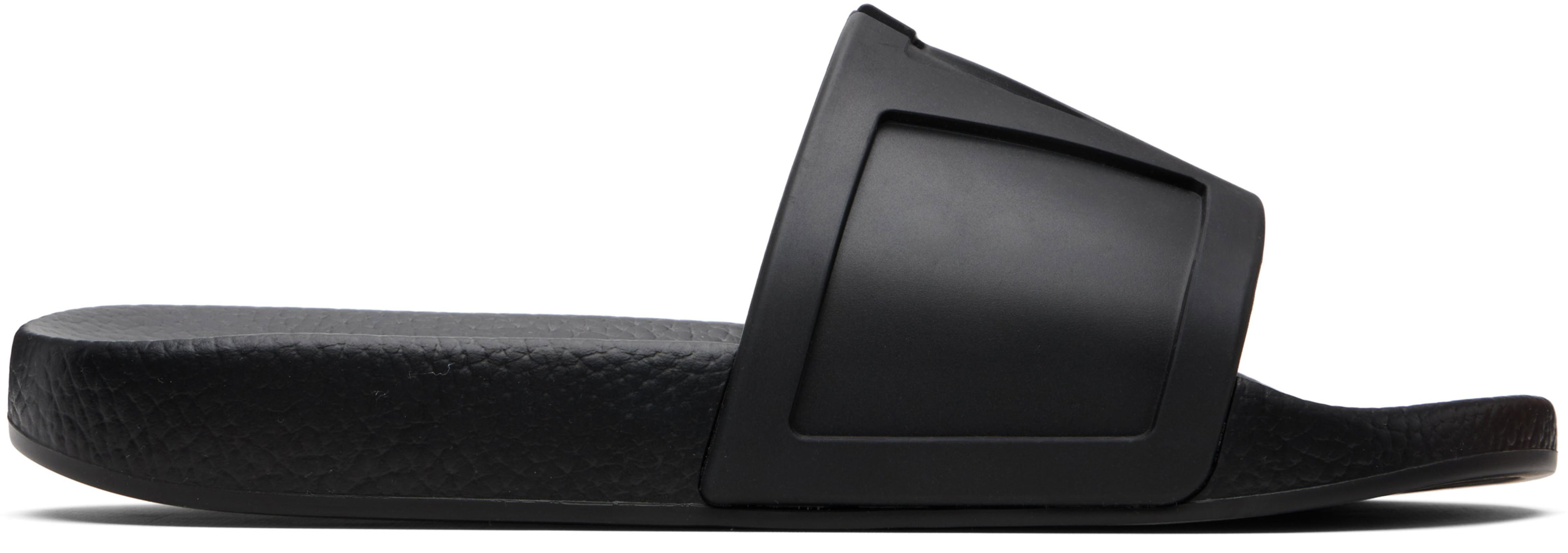 Black Coolside Rubber Slide Sandals by VALENTINO