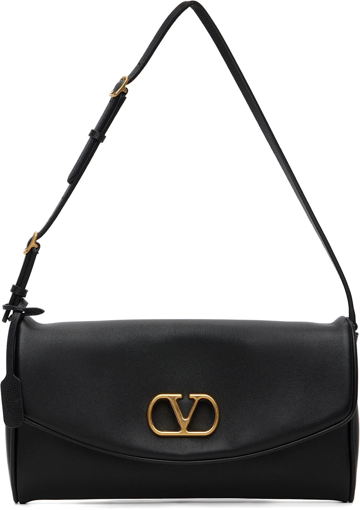 Black DeVain Small Nappa Shoulder Bag by VALENTINO