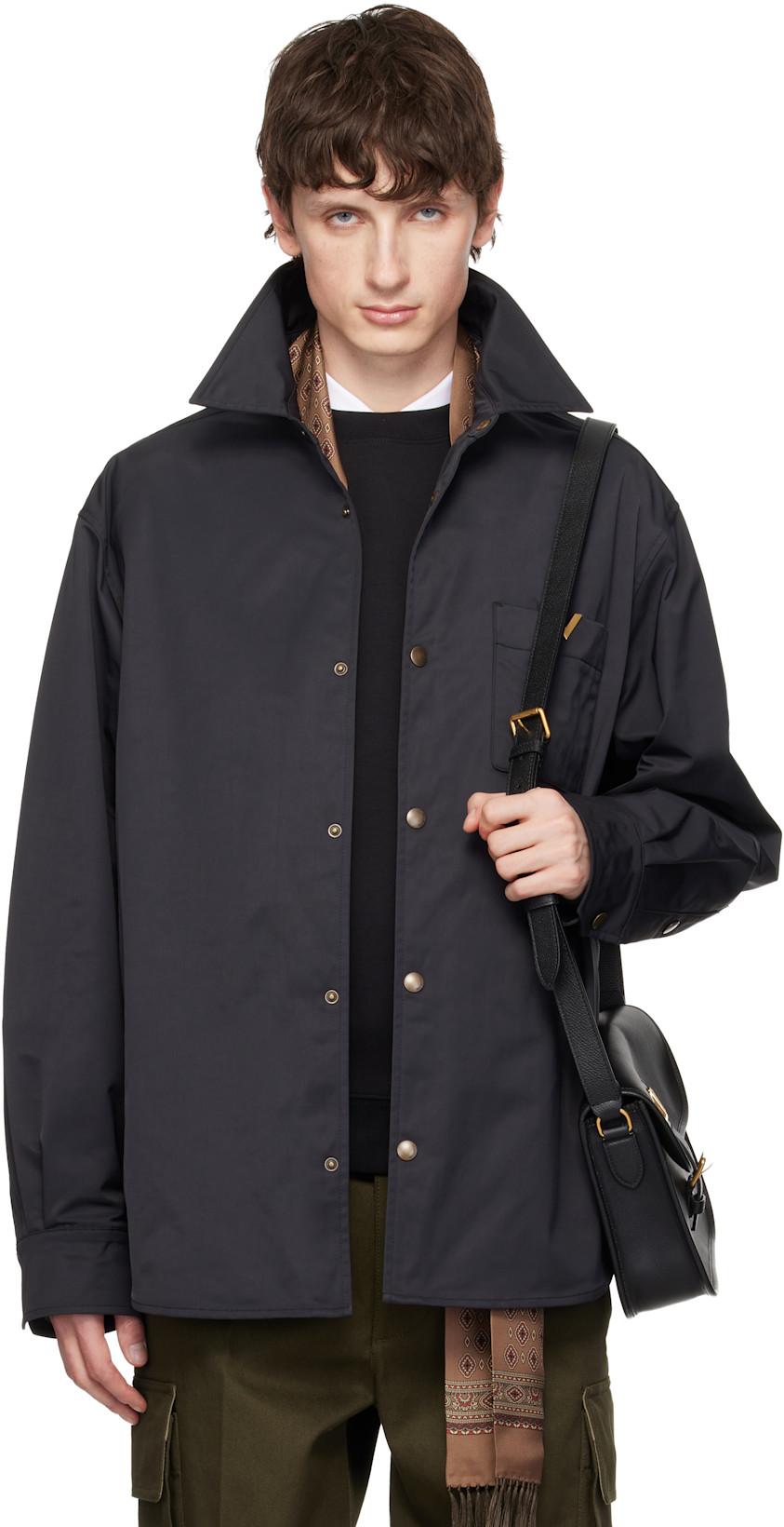 Black Nylon VGold Overshirt by VALENTINO