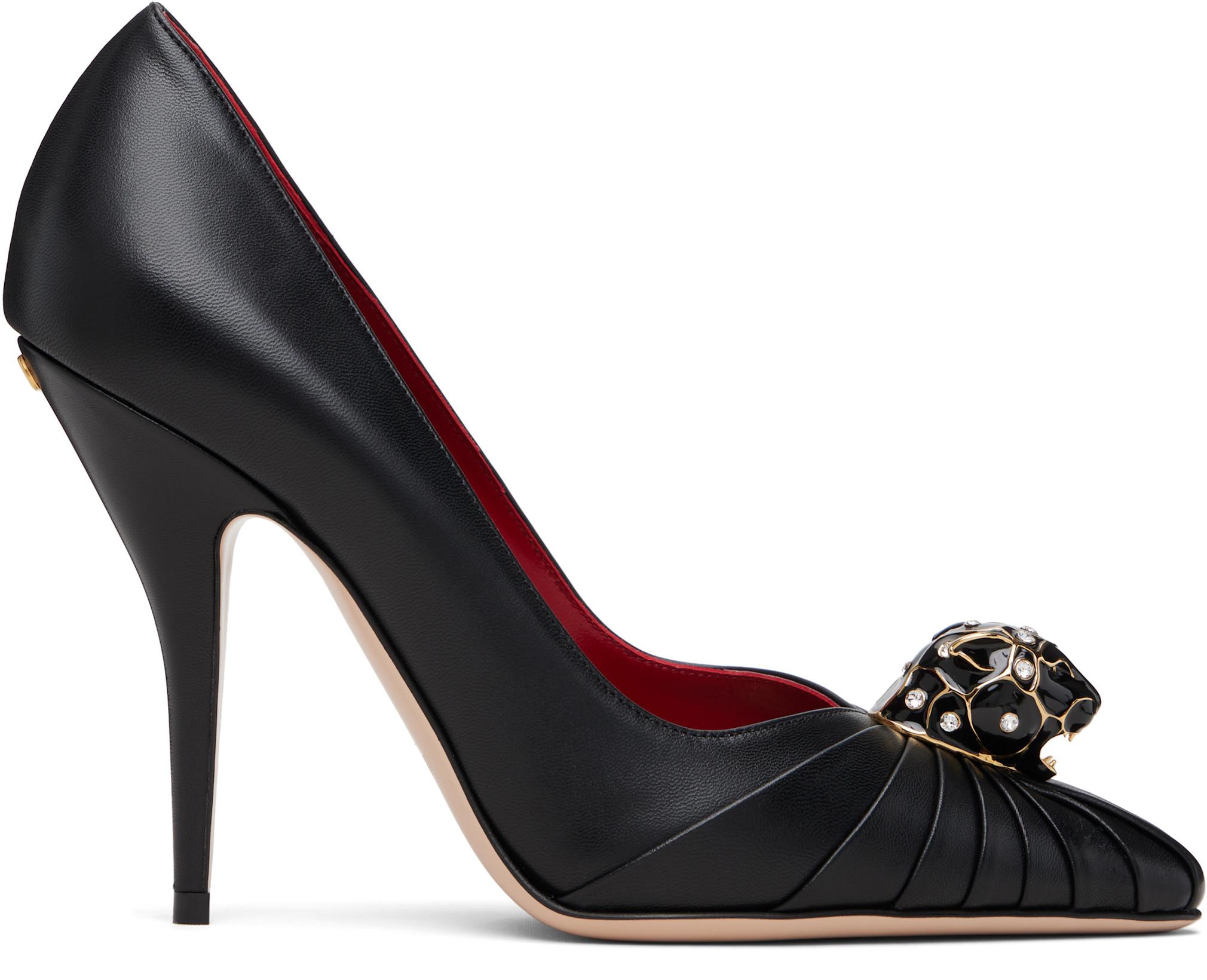 Black Panthea Goatskin Heels by VALENTINO