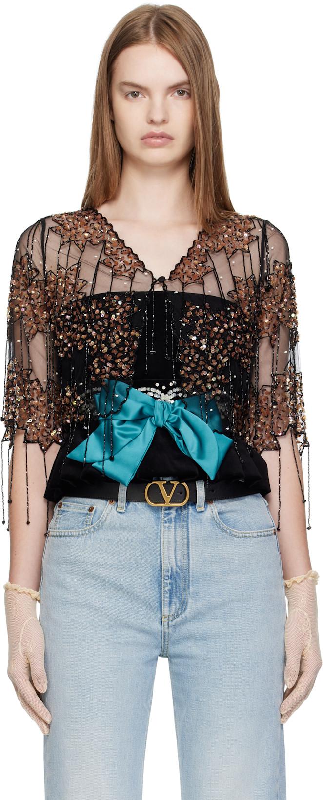 Black Sequinned Jacket by VALENTINO