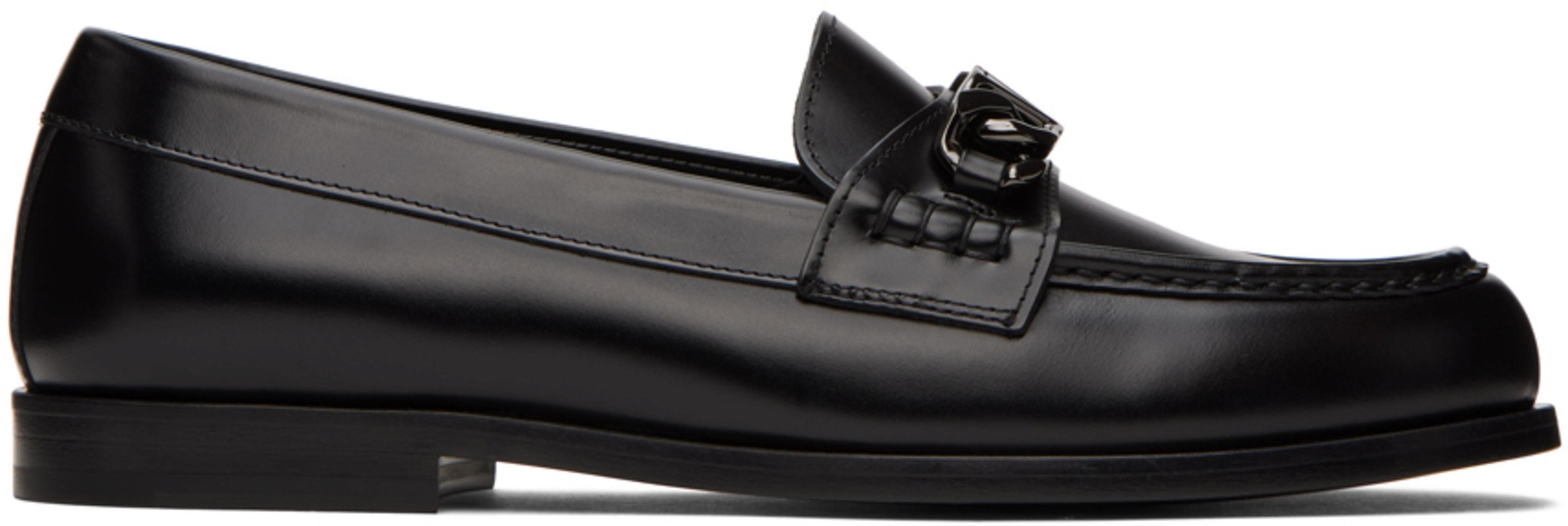 Black VLogo Chain Loafers by VALENTINO