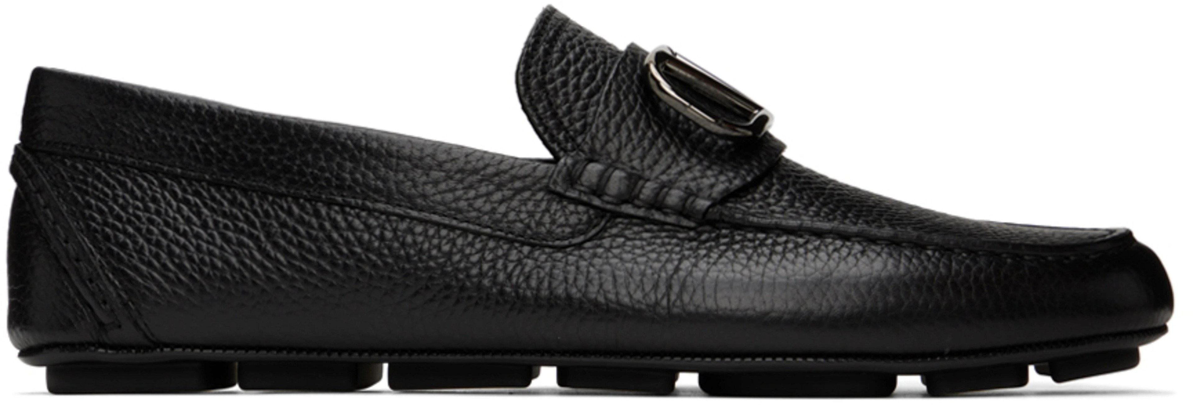 Black VLogo Driving Loafers by VALENTINO