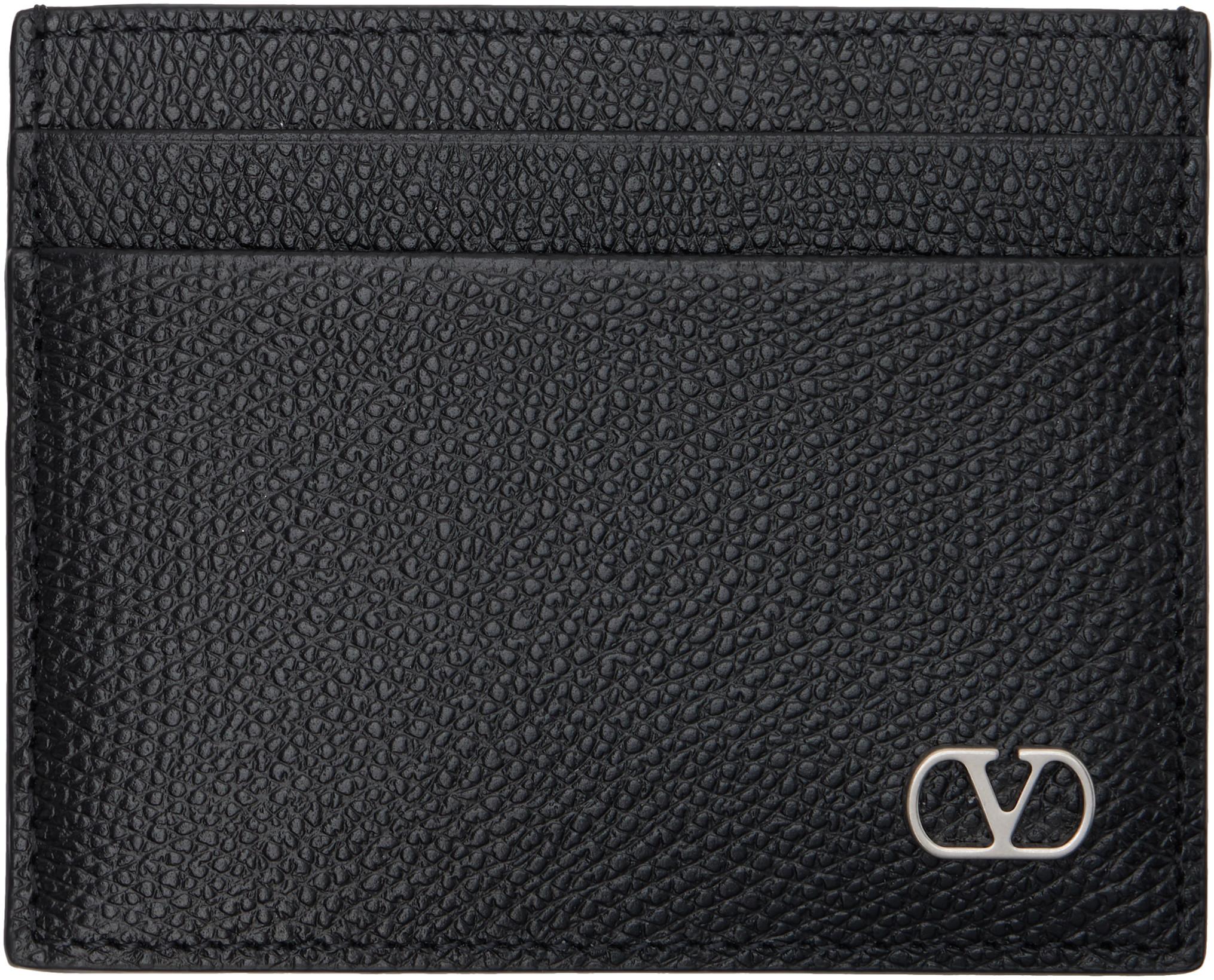 Black VLogo Signature Card Holder by VALENTINO