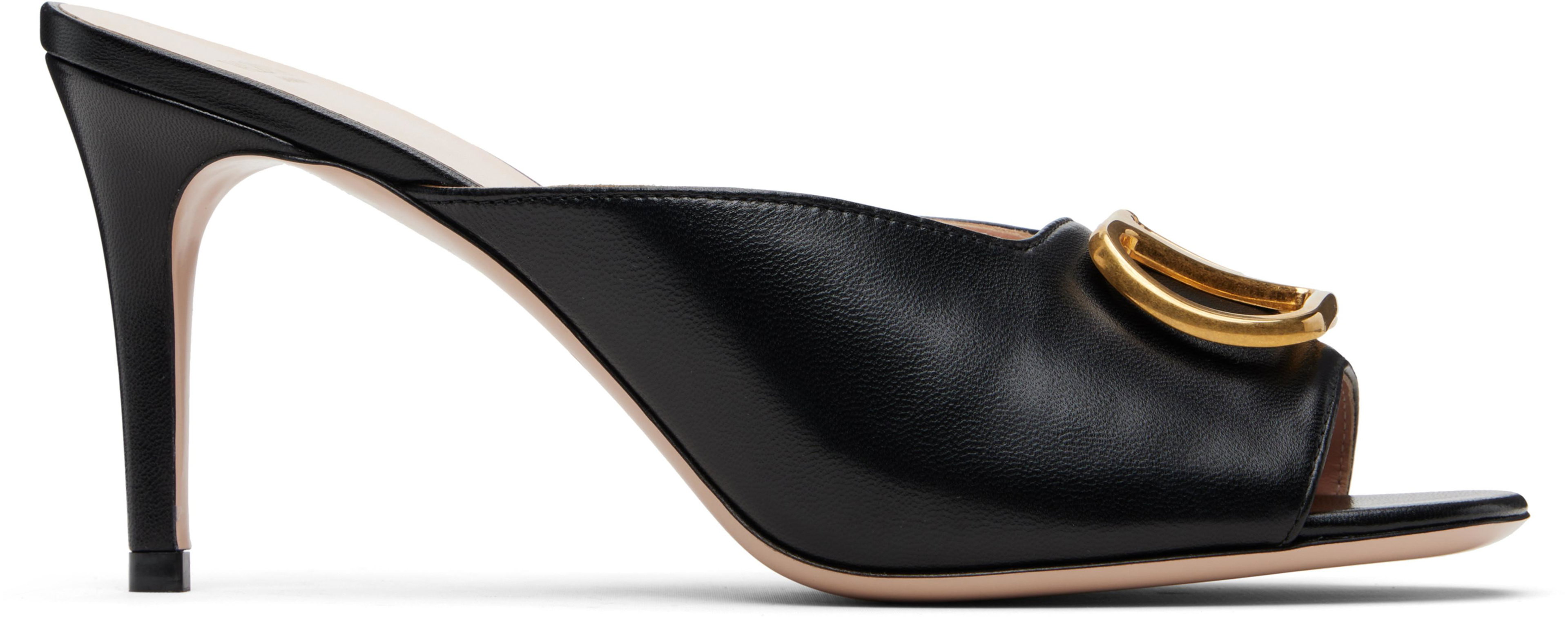 Black VLogo Signature Heeled Sandals by VALENTINO
