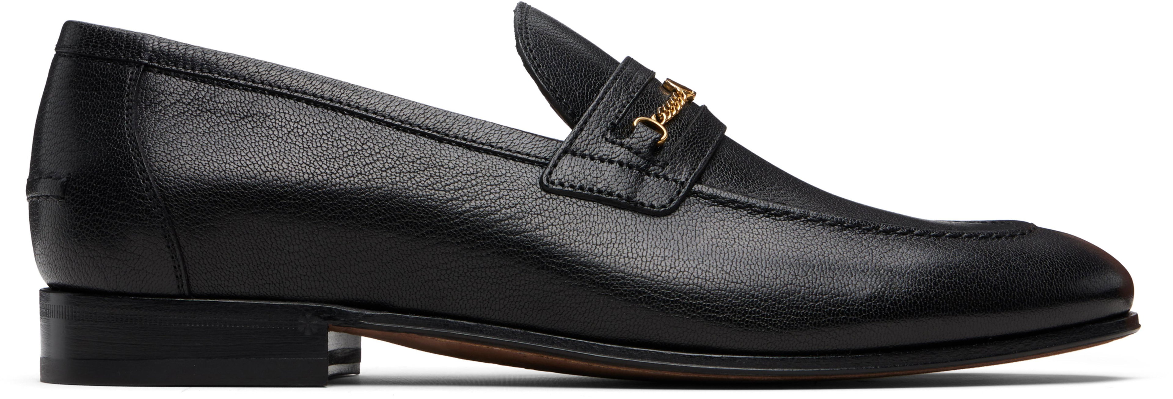 Black VLogo Signature Kidskin Loafers by VALENTINO