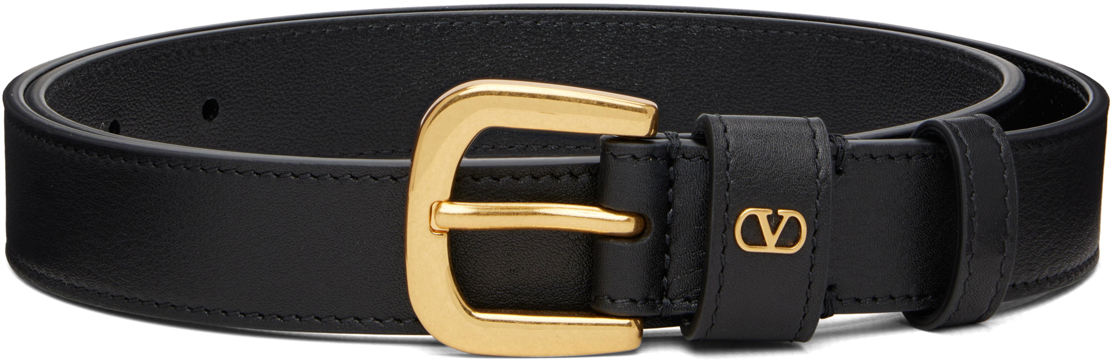 Black Vlogo Signature Belt by VALENTINO