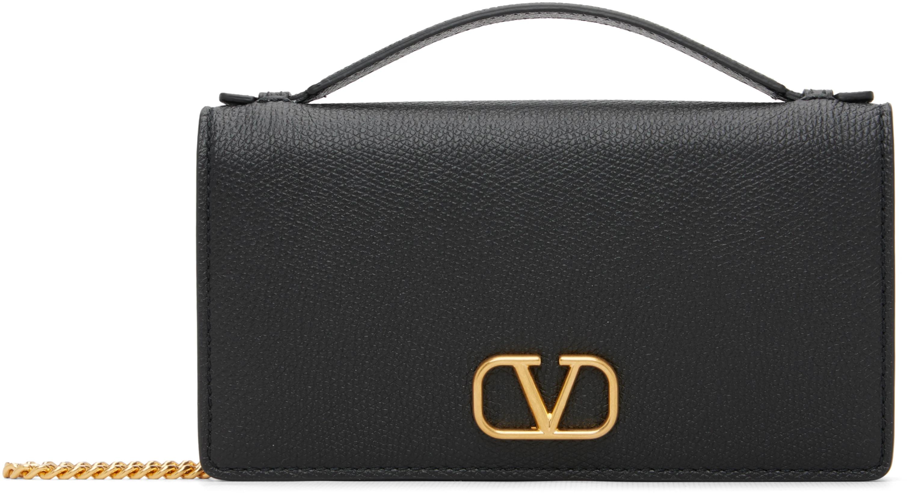 Black Vlogo Signature Chain Wallet Bag by VALENTINO