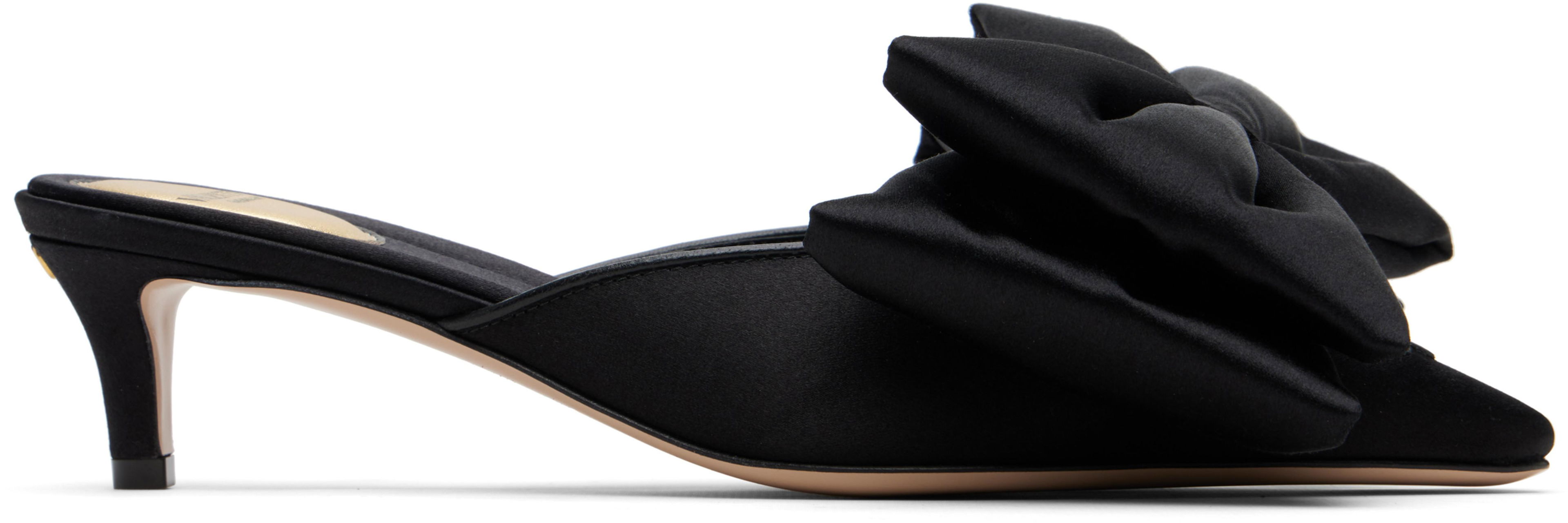Black Yolande Satin Mules by VALENTINO