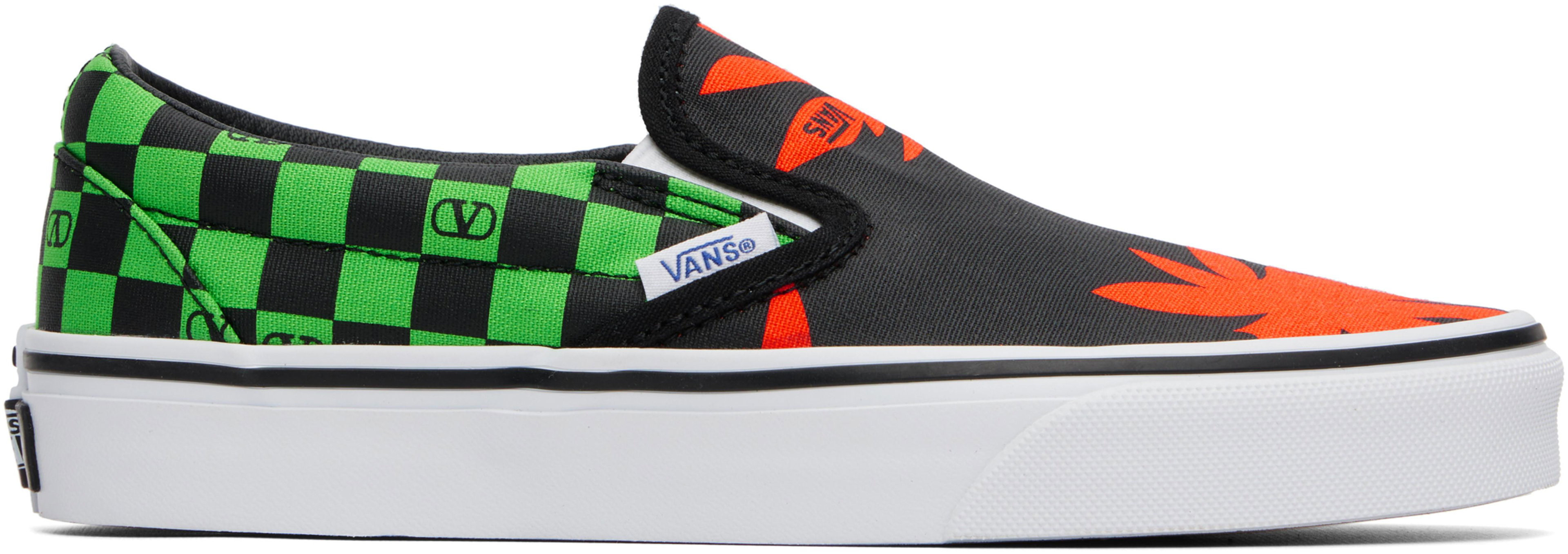 Black & Green Vans Edition VLogo Checkerboard Sneakers by VALENTINO