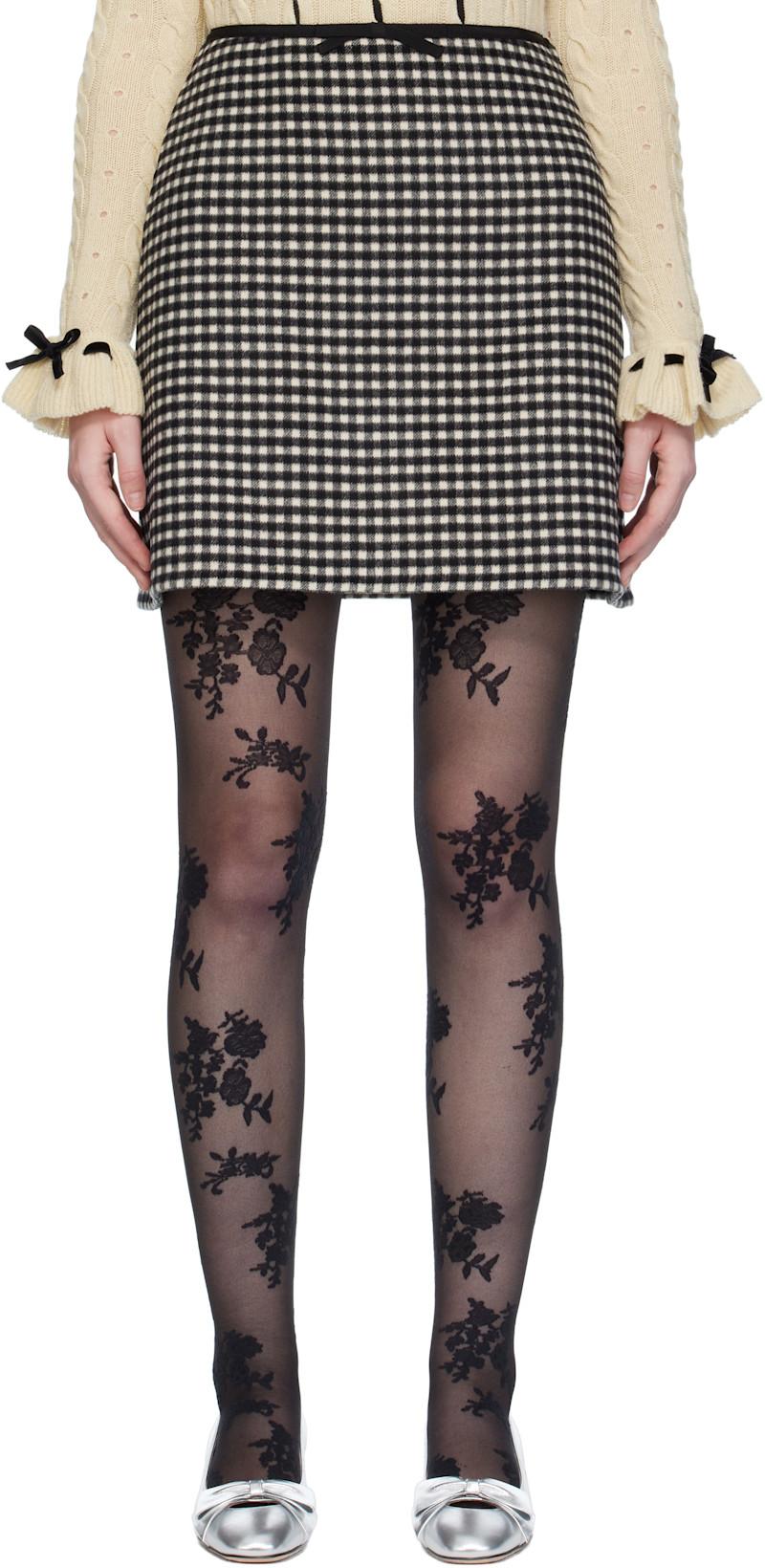 Black & White Check Miniskirt by VALENTINO