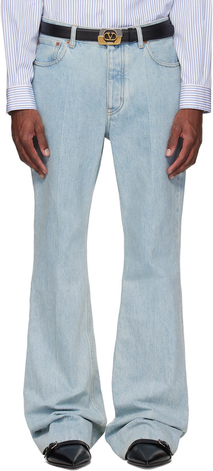 Blue 5 Pocket Flare Jeans by VALENTINO