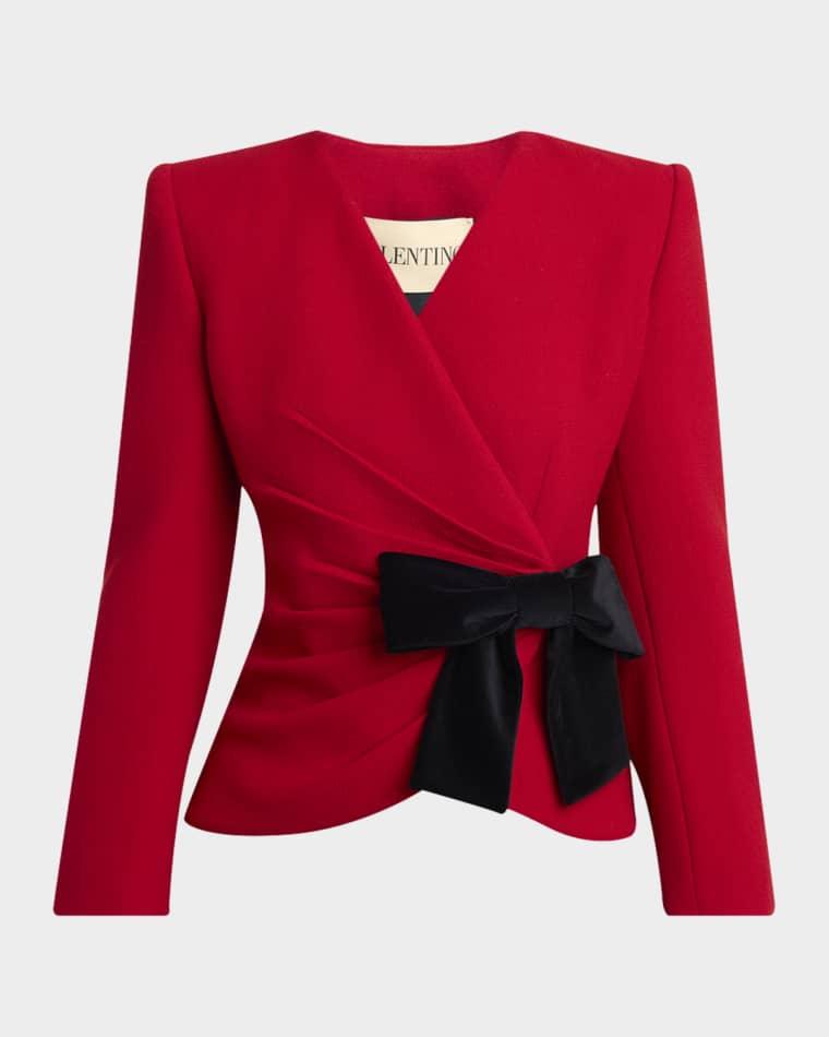 Bow Wrap Blazer Jacket by VALENTINO