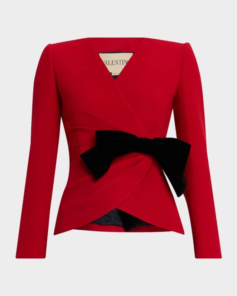 Bow Wrap Blazer Jacket by VALENTINO