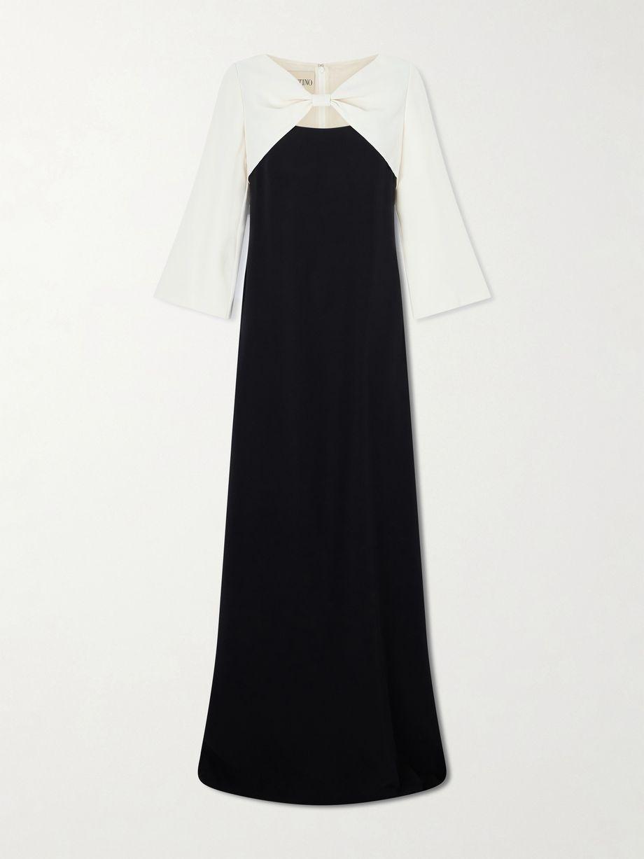 Bow-detailed cutout silk-cady gown by VALENTINO