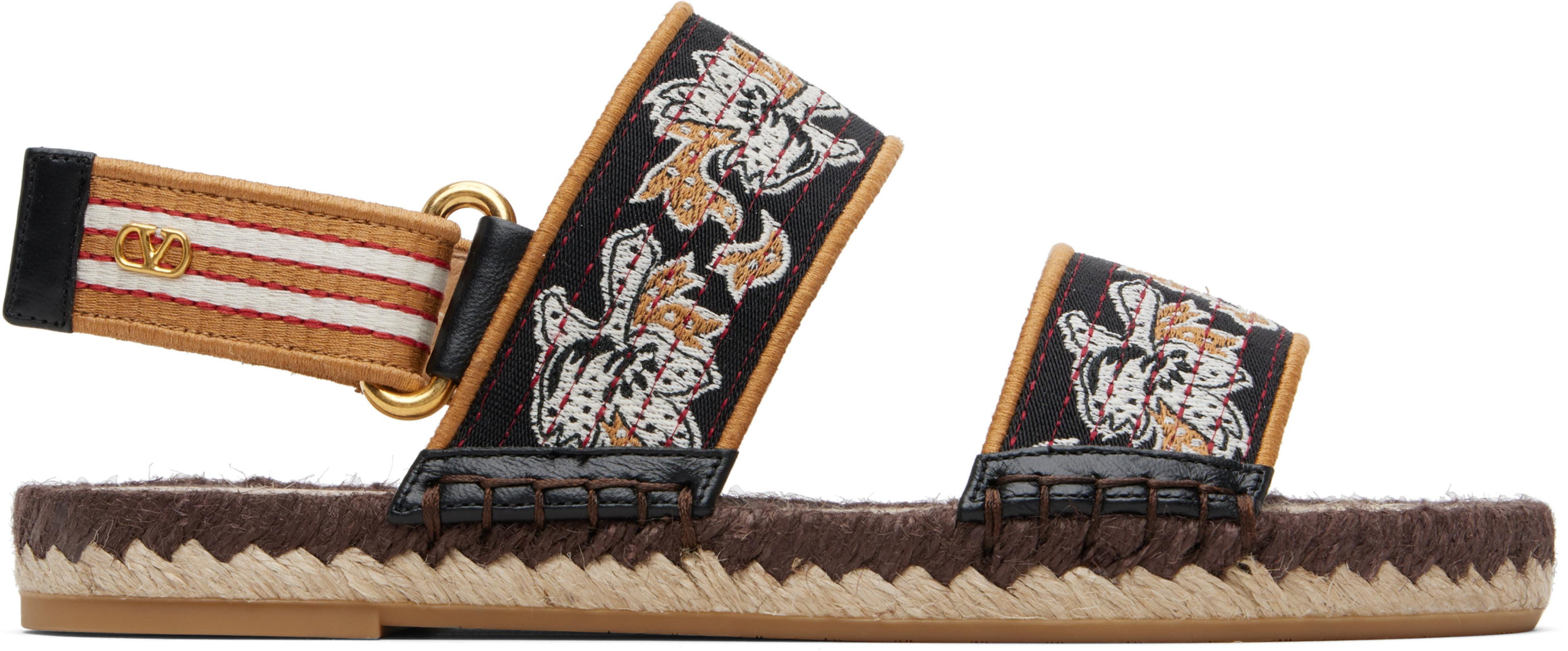 Brown Bribri Espadrille Sandals by VALENTINO