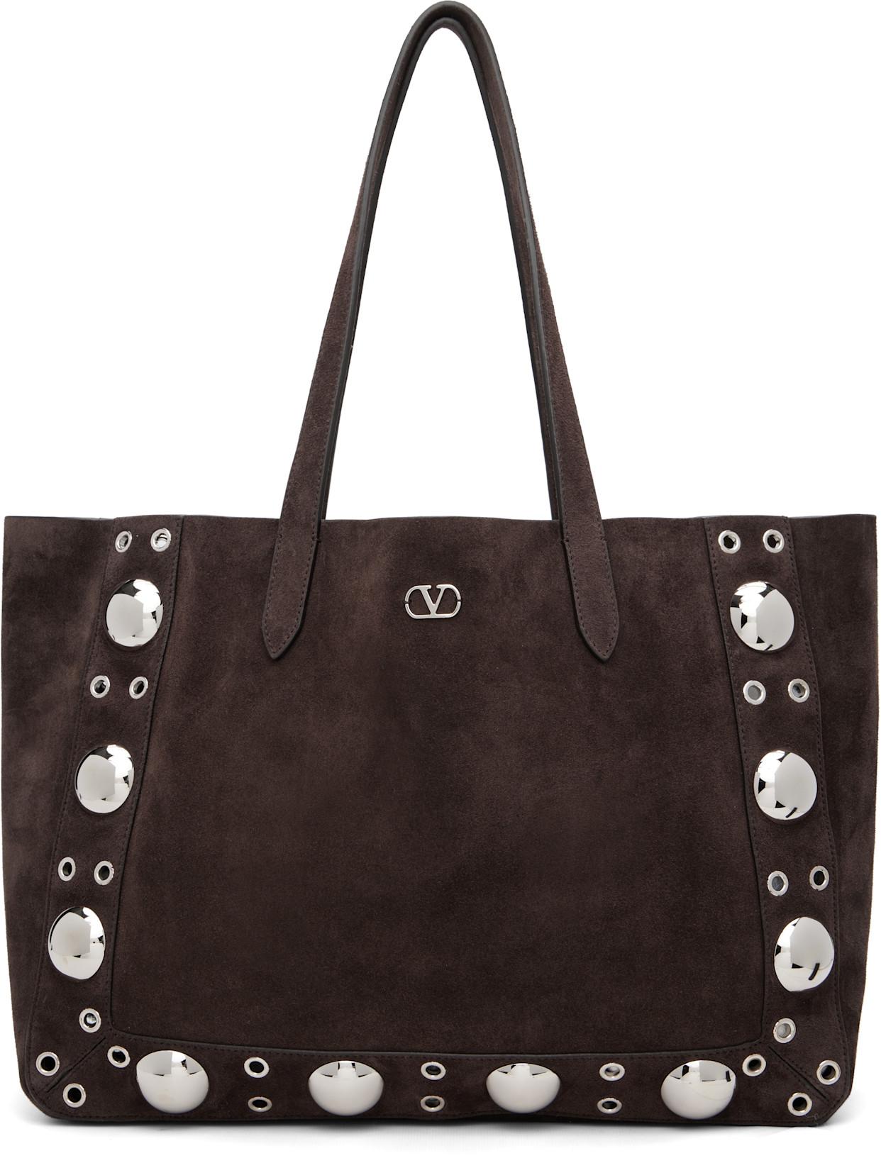 Brown Nellcote Large Suede Shopping Bag by VALENTINO
