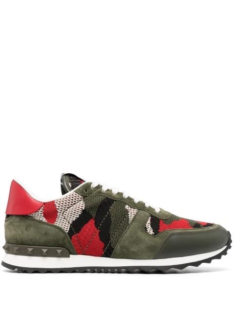 Camouflage Rockrunner low-top sneakers by VALENTINO