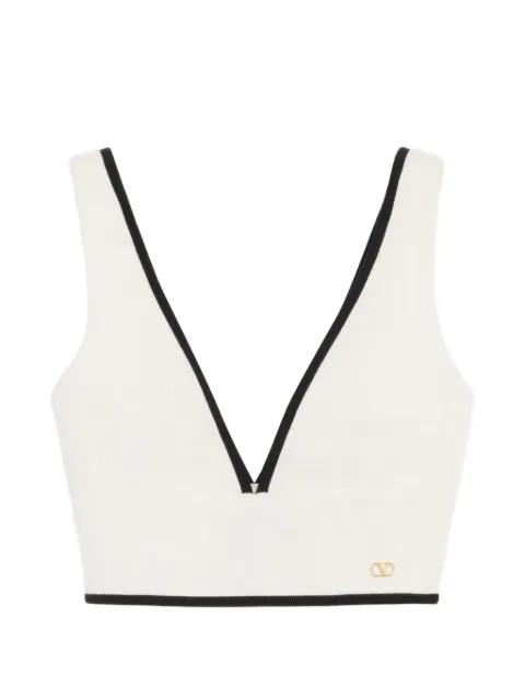 Canestrello cotton tweed top by VALENTINO