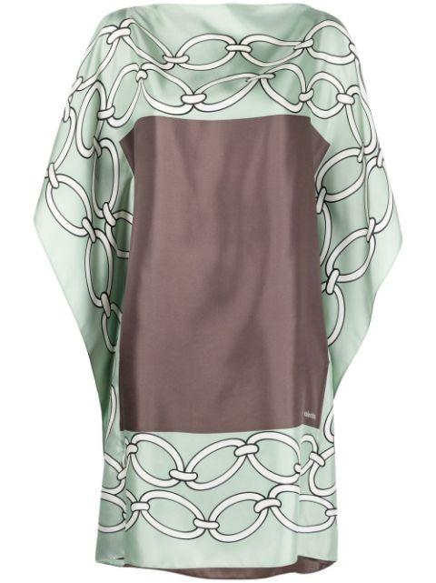 Chain 1967 Foulard-print silk dress by VALENTINO