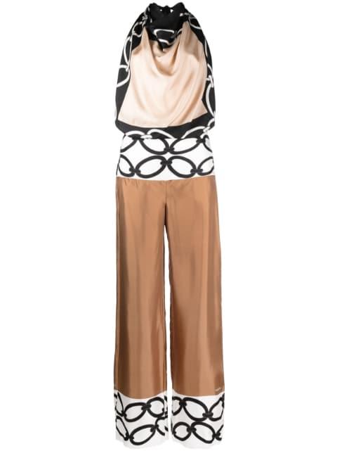 Chain 1967 Foulard silk jumpsuit by VALENTINO