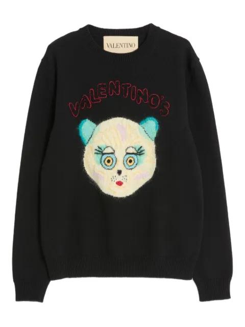 Chat de La Maison patch sweater by VALENTINO Chat de La Maison patch sweater by VALENTINO