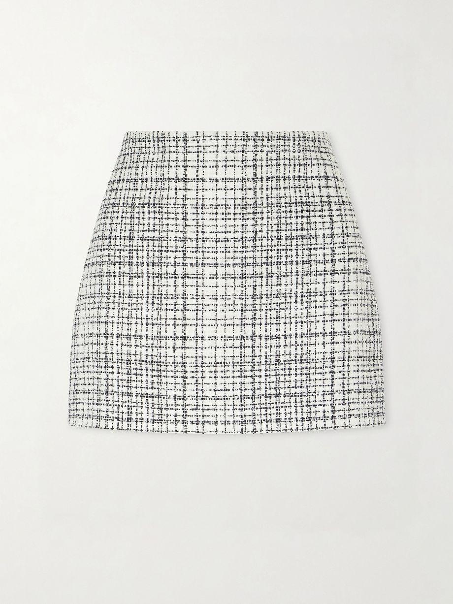 Checked cotton-blend tweed mini skirt by VALENTINO