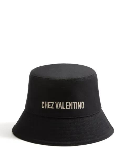 Chez Valentino cotton bucket hat with embroidery by VALENTINO