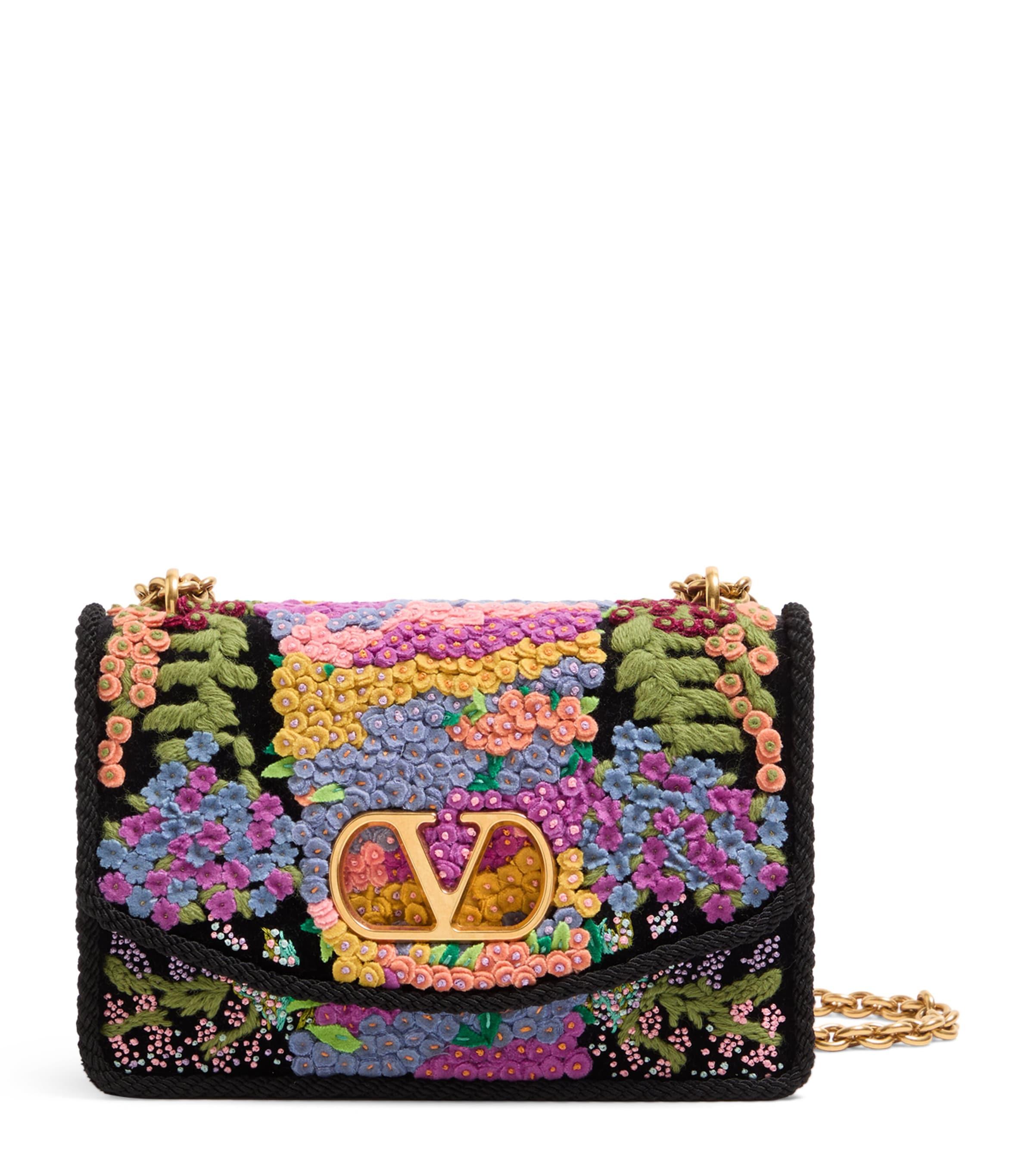 Cotton Embroidered Vain Shoulder Bag by VALENTINO