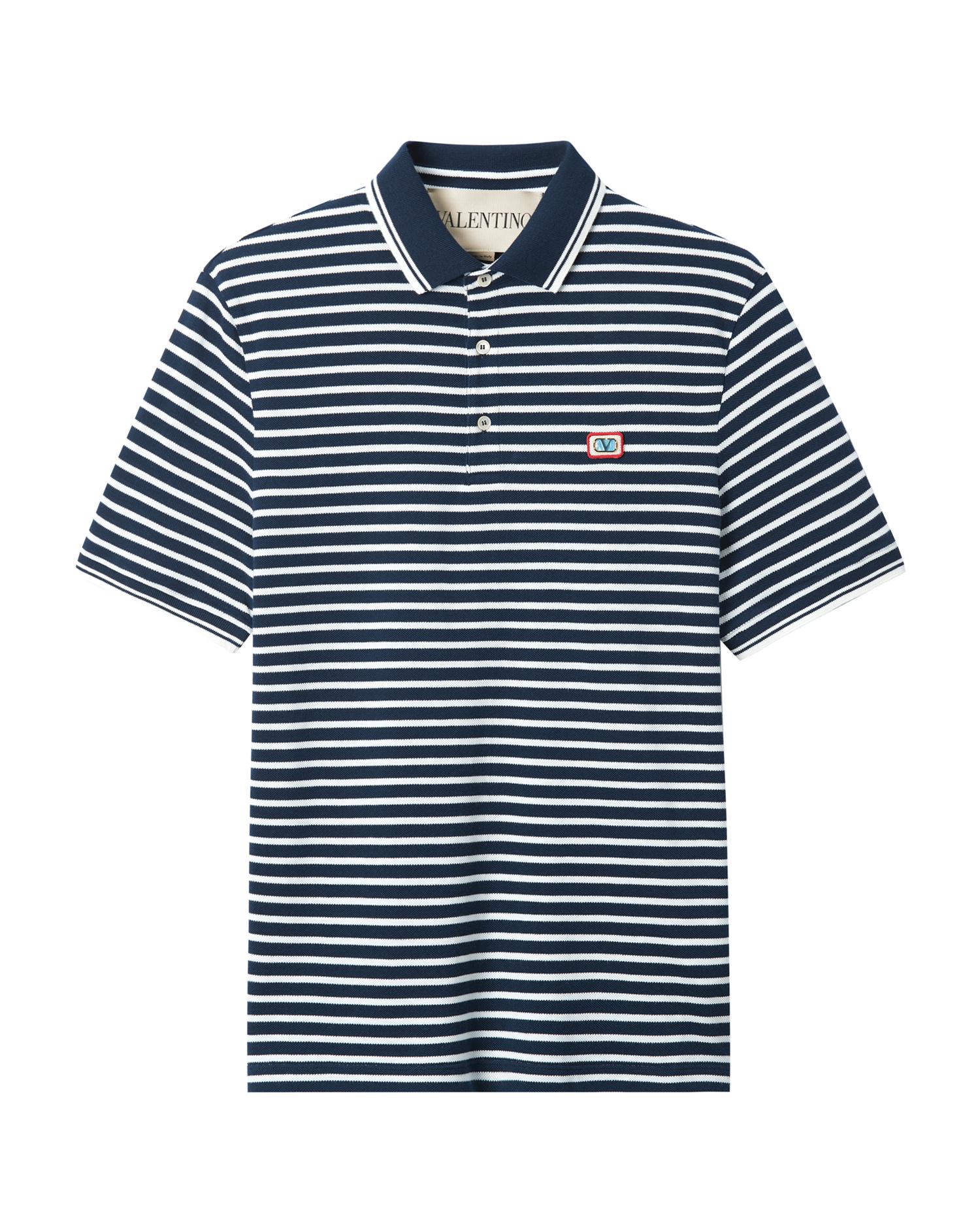 Cotton piqué polo with VLogo patch by VALENTINO