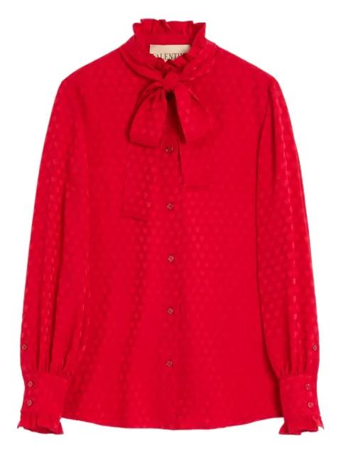 Cour de Coeur-print silk shirt by VALENTINO