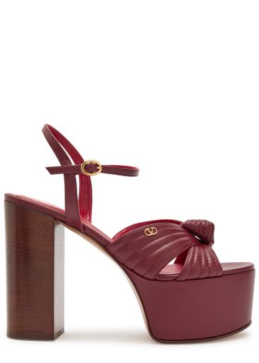 Crasher 125 knotted leather platform sandals by VALENTINO