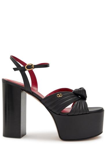 Crasher 125 knotted leather platform sandals by VALENTINO