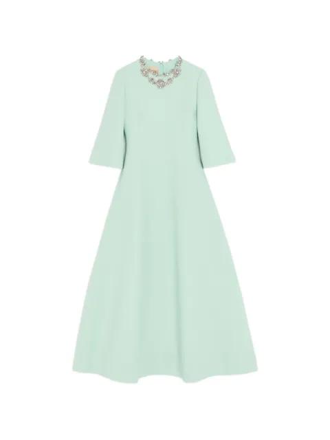 Crepe Couture embroidered midi dress by VALENTINO