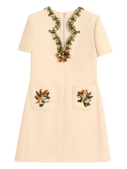 Crepe Couture embroidered mini dress by VALENTINO