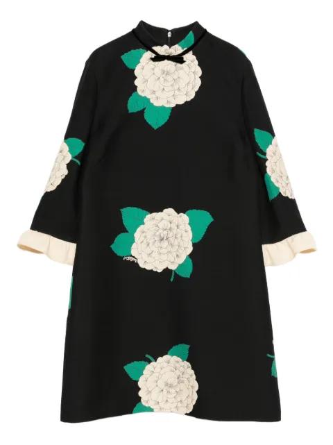 Crepe Couture with Après L'Hiver print mini dress by VALENTINO