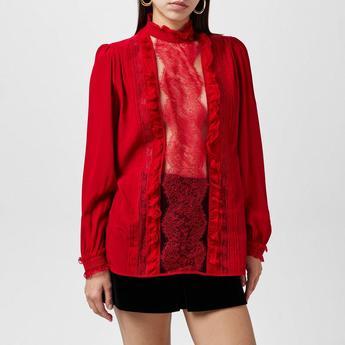 Crepe Ruffle Blouse by VALENTINO