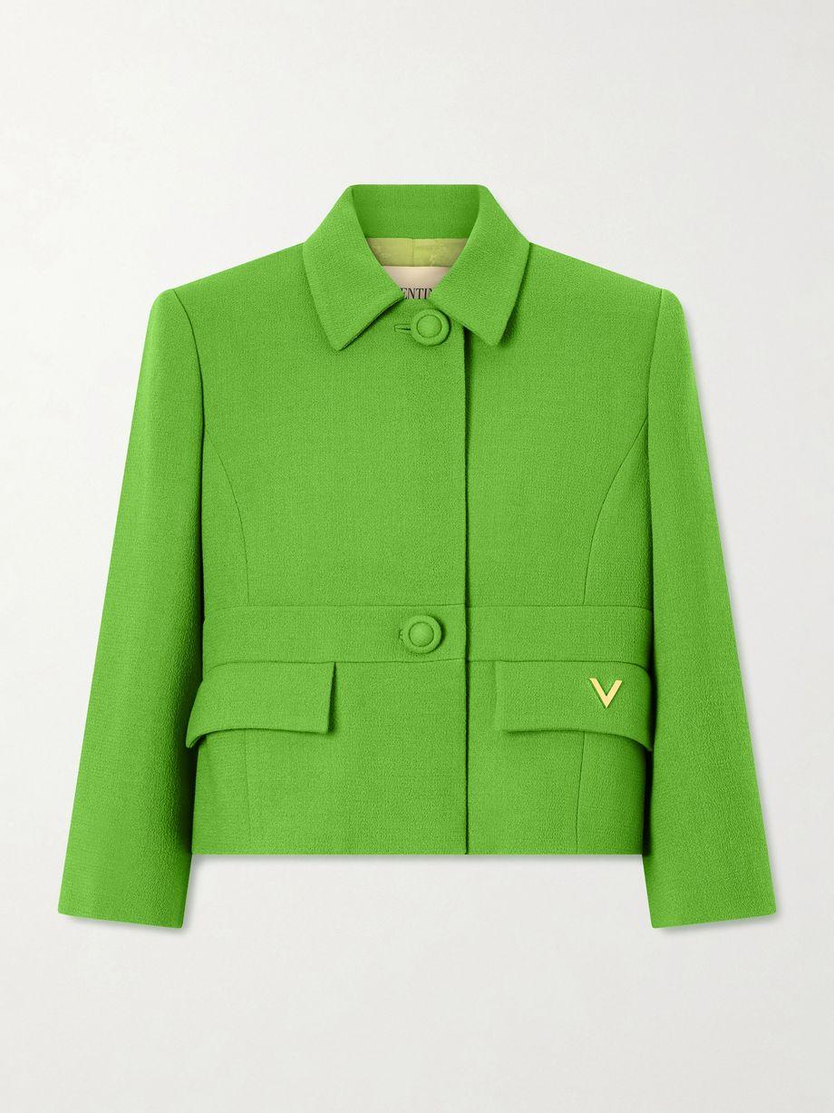 Cropped wool-crepe jacket by VALENTINO