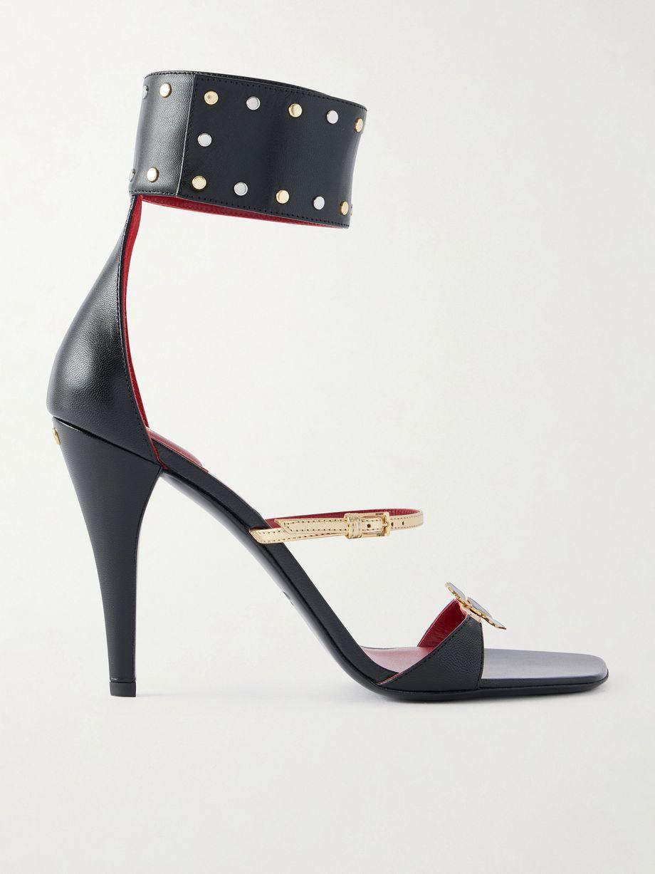 Cuffie enamelled flower high heel sandals by VALENTINO