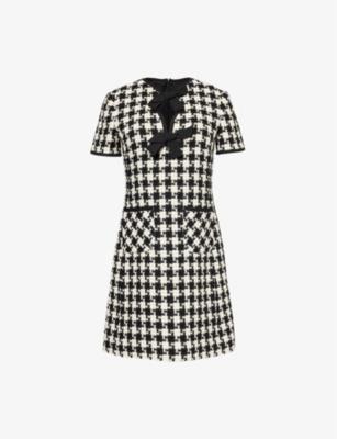 Damier tweed knitted mini dress by VALENTINO