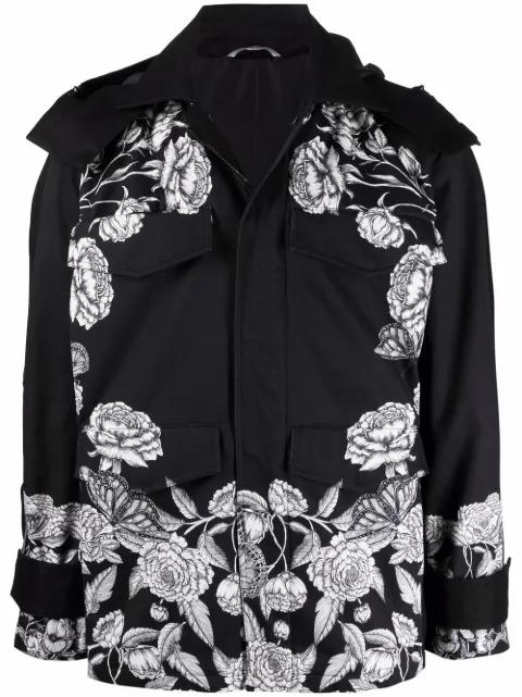 Dark Blooming-print hoodied jacket by VALENTINO