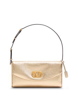 DeVain VLogo Laminated Nappa Leather Small Shoulder Bag by VALENTINO