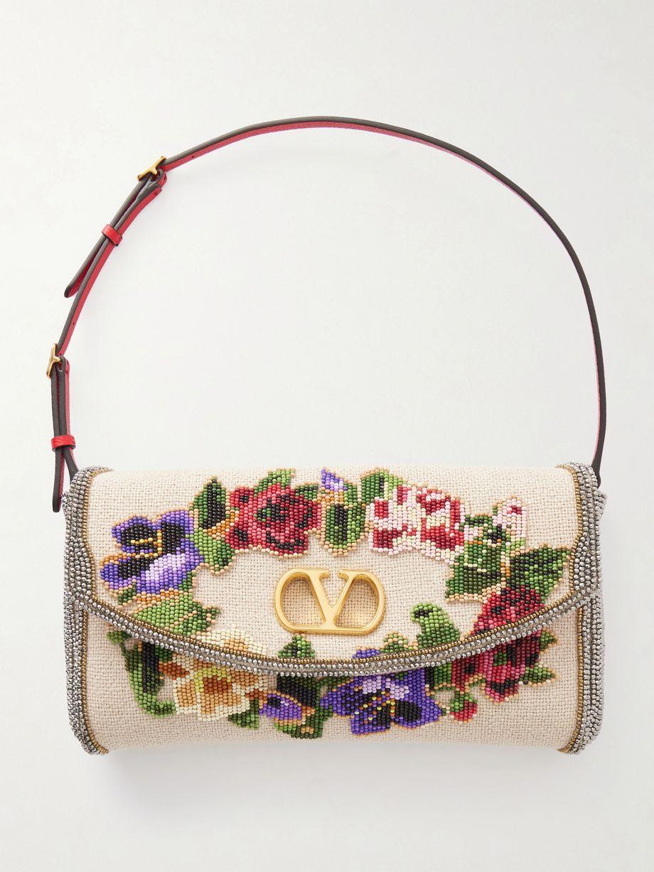 DeVain sequin-embellished cloqué shoulder bag by VALENTINO