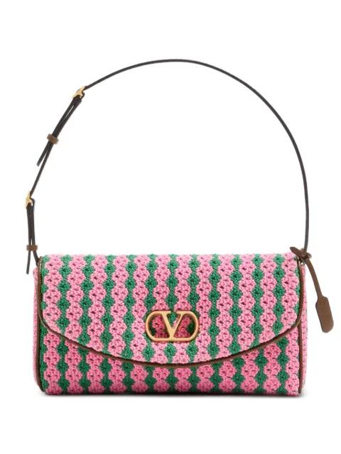 DeVain small shoulder bag in crochet fabric by VALENTINO