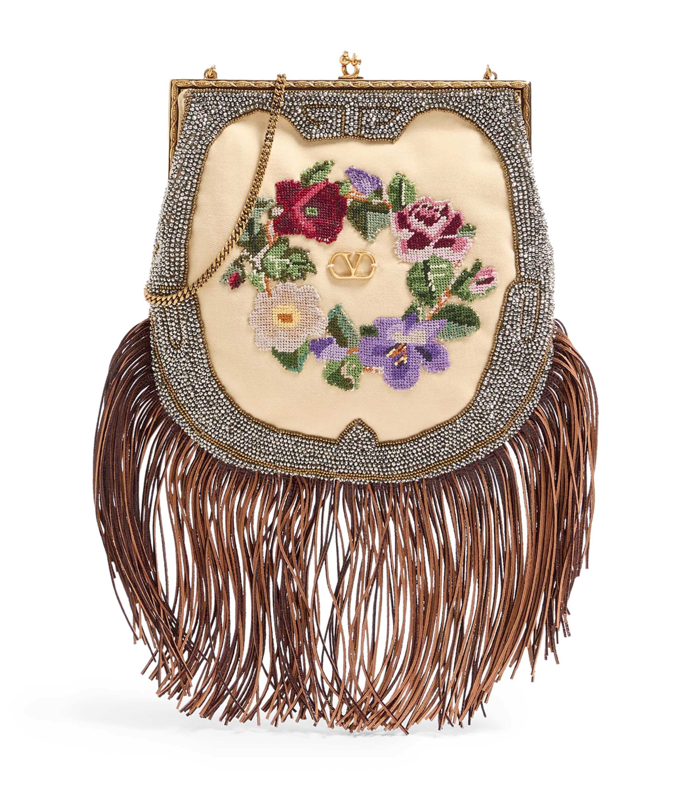 Embellished Floral Shoulder Bag by VALENTINO
