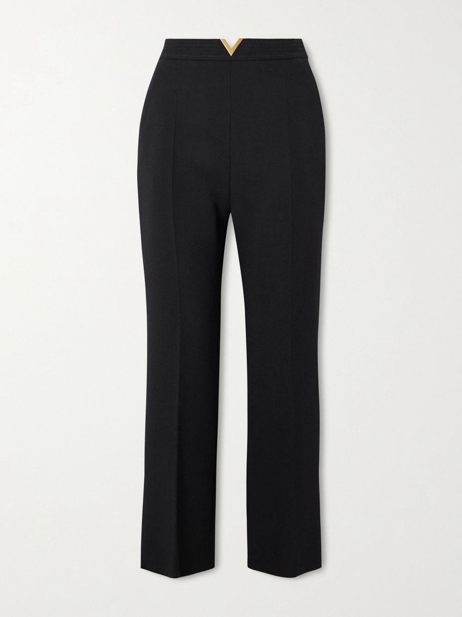 Embellished wool straight-leg pants by VALENTINO