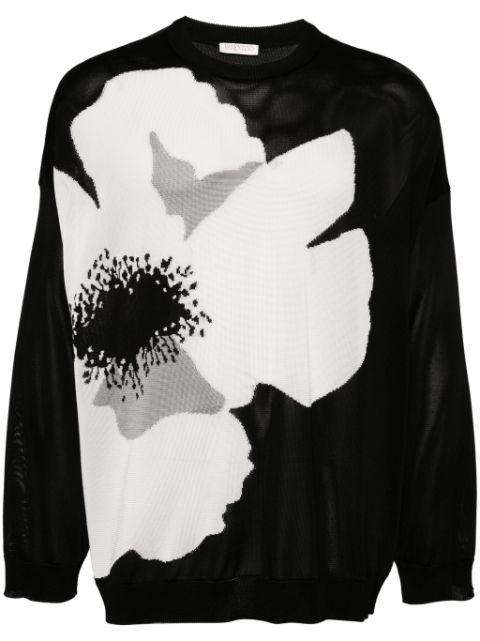 Flower-print cotton-jersey sweatshirt by VALENTINO